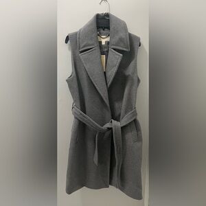 NWT Michael Kors Heather Grey Sleeveless Coat